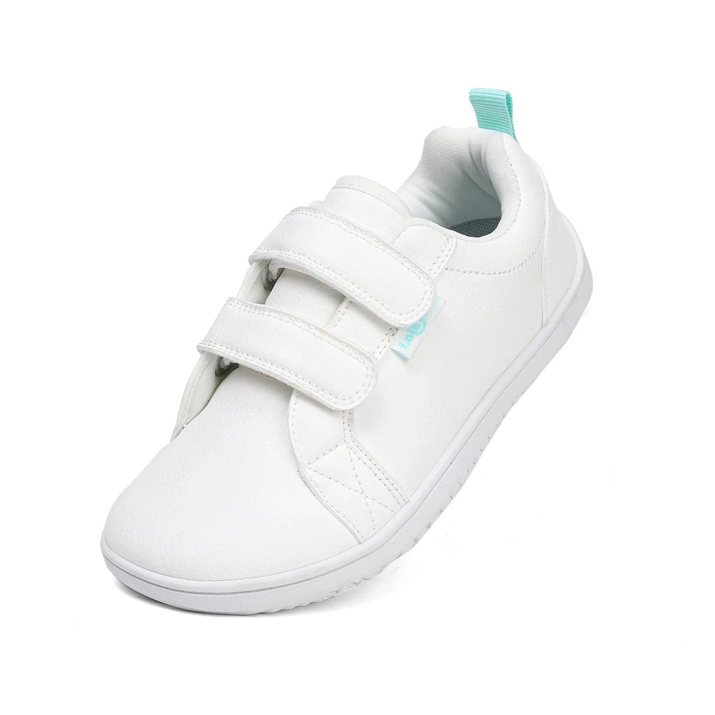 Zapatos descalzos para niños y niñas, zapatillas minimalistas de moda con punta ancha, ligeras, con velcro, de cuero artificial
