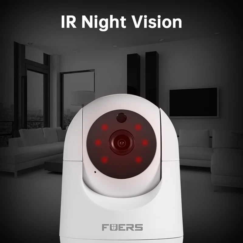 Cámara WiFi Fuers de 5 MP, Tuya Smart Home, cámara de vigilancia IP inalámbrica para interiores, detección IA, seguimiento automático, monitor de seguridad para bebés.