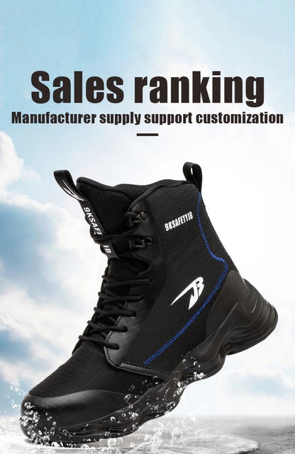 Botas de trabajo de seguridad para hombre con puntera de acero, nuevas, antiaplastamiento y antipinchazos. Calzado antideslizante para hombre, modelos para las cuatro estaciones.