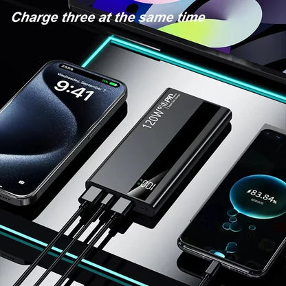 Banco de energía Xiaomi de 500.000 mAh, 120 W, carga ultrarrápida, batería externa de alta capacidad, cargador portátil para iPhone y Samsung.