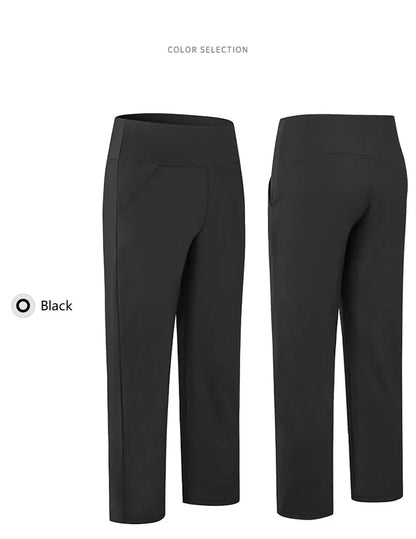 Pantalones deportivos para mujer, estilo casual, para yoga, holgados, de talle alto, elásticos, para entrenamiento físico, rectos, para correr, Yu02334