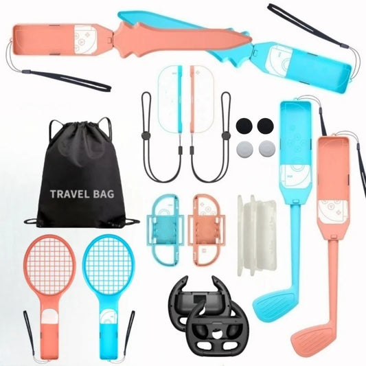 Paquete de accesorios deportivos para Switch 2: kit de accesorios familiares 19 en 1 para juegos deportivos de NS compatible con Switch/OLED