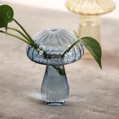 Jarrón de cristal transparente con forma de hongo, botella para aromaterapia, jarrón pequeño para el hogar, maceta hidropónica, decoración de mesa sencilla, decoración del hogar