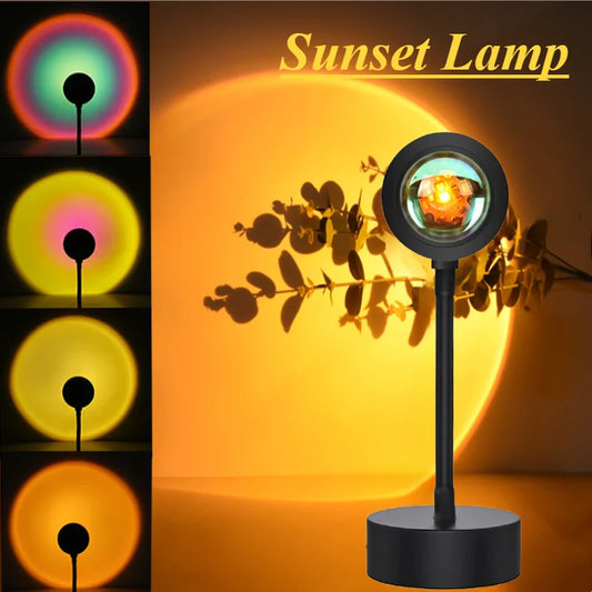 Proyector de luz nocturna LED con atmósfera de atardecer, lámpara de CA de 220 V, enchufe europeo para dormitorio, sala de estar, regalo, decoración de fondo, iluminación