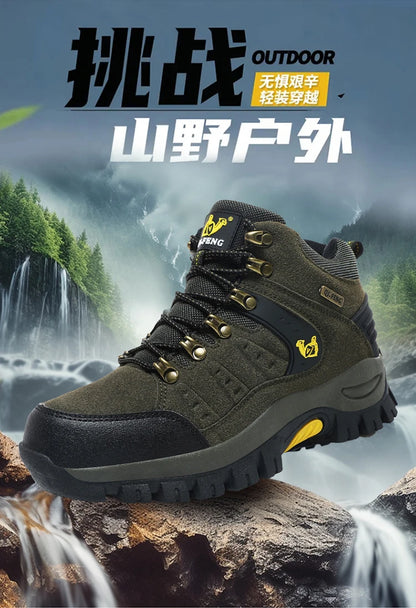 Botines clásicos de moda para hombre, resistentes al desgaste, de ante de vaca, cómodos, para caminar, tácticos