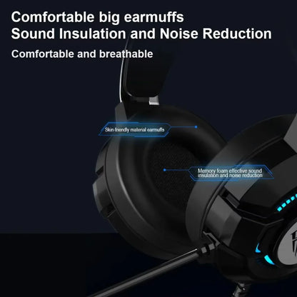 Auriculares para juegos AULA S602 con micrófono, sonido envolvente virtual, graves, luz RGB, cancelación de ruido, auriculares con cable y accesorios para juegos