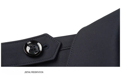 Gabardina de hombre, estilo casual o de negocios, ideal para otoño. Chaqueta larga estilo británico, versátil y con cuello de traje. Nueva prenda urbana.