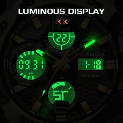 Reloj militar digital LIGE para hombre, resistente al agua hasta 50 m, LED, de cuarzo, deportivo, grande, Masculino