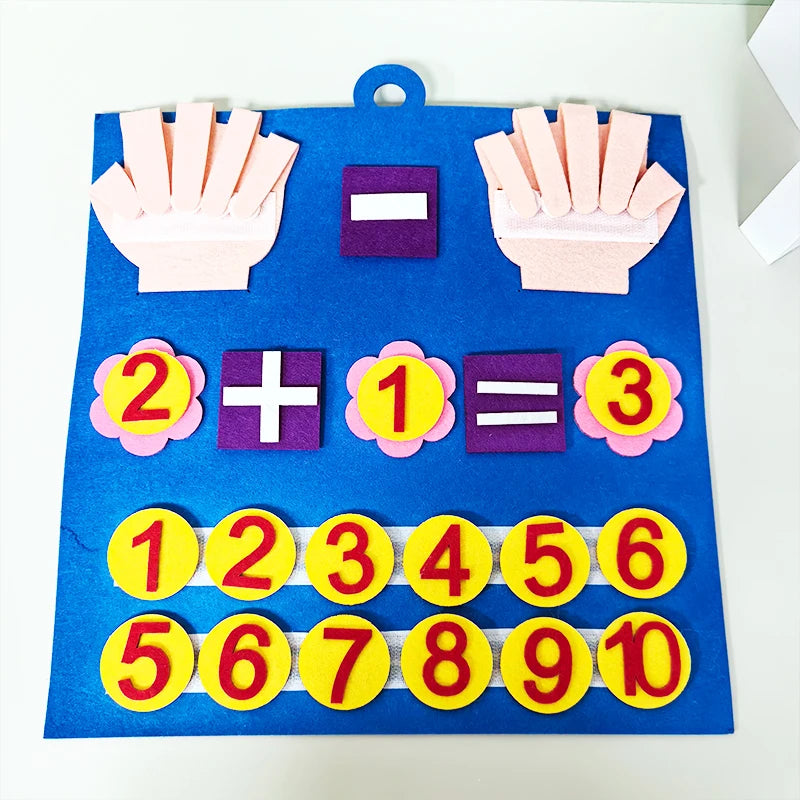 Tablero de fieltro Montessori para matemáticas cognitivas, educación temprana, iluminación, juguetes para niños, regalos