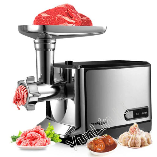 Picadora de carne eléctrica de 220 V, peladora de ajo y pimienta para uso doméstico, máquina para picar carne de acero.