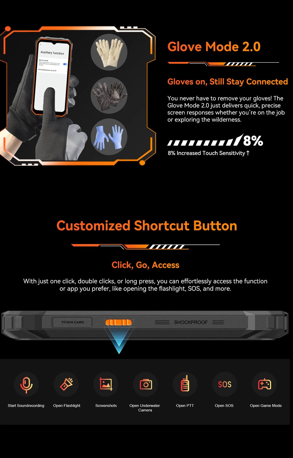 Teléfono resistente Blackview OSCAL Marine 2, 8 GB de RAM, 256 GB de almacenamiento, smartphone con IA, batería de 11000 mAh, pantalla HD+ de 6,56", procesador Unisoc T61, Android 15 y NFC.