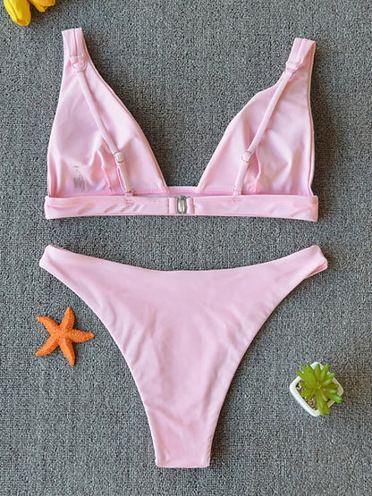 Bikini 2025 Micro Traje de Baño Sexy para Mujer, Traje de Baño Push Up, Conjunto de Bikini de Dos Piezas, Bañador Sólido, Traje de Baño para Mujer.