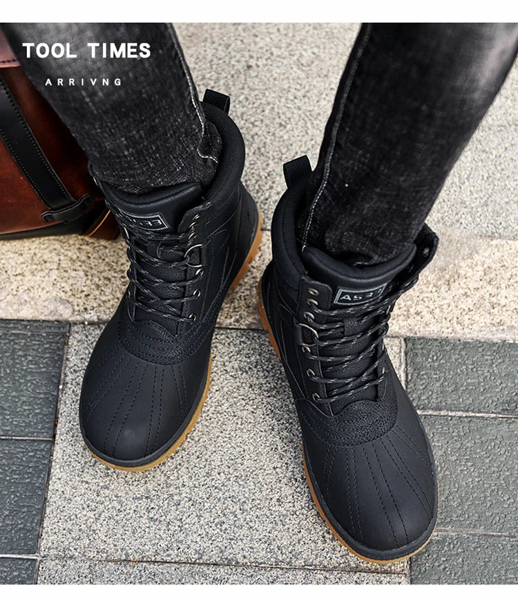 Botas de nieve de invierno para hombre, talla grande 47, para exteriores, para entrenamiento, trabajo, impermeables, antideslizantes, mantienen el calor en invierno.