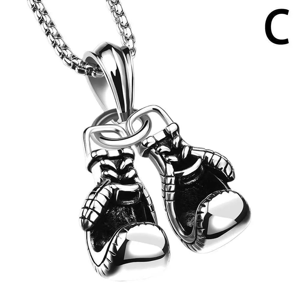 Collar para hombre, nuevo en estilo steampunk, hip hop, cadena de acero inoxidable, gótico, vintage, guante de boxeo, colgante, collar, joyería para hombres, gargantilla