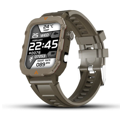 Reloj inteligente deportivo LAXASFIT para hombre con Bluetooth, monitor de frecuencia cardíaca, linterna LED, multifunción, para deportes al aire libre
