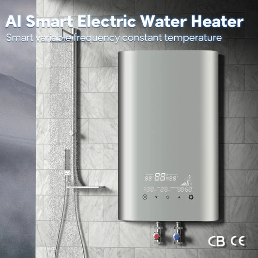 Calentador de agua eléctrico instantáneo AI 8500W para el hogar, inteligente, para baño, ducha y calentamiento rápido de gran cantidad de agua.