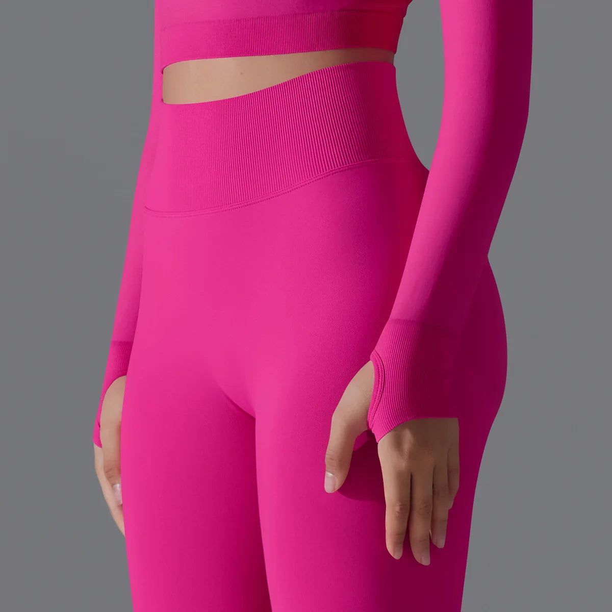 Leggings deportivos de yoga para mujer, sin costuras, cintura alta, elásticos, color sólido, para gimnasio, correr, secado rápido, realce y efecto moldeador.