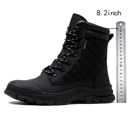 Botas de seguridad para hombre, botas militares para exteriores, resistentes a golpes y perforaciones, calzado industrial, botas con cremallera, botas indestructibles.