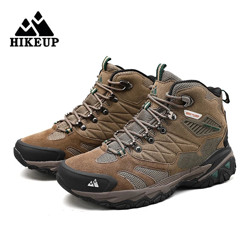 Botas de invierno HIKEUP para hombre, botas de senderismo para exteriores, de ante, de caña alta, impermeables, tácticas, de combate, militares.