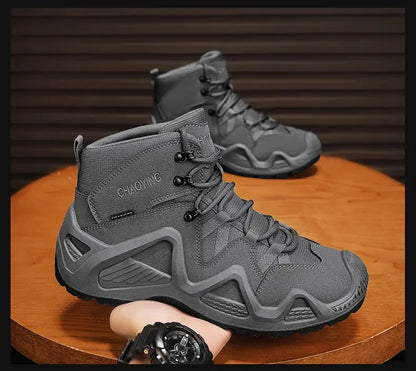 Botas tácticas para hombre con correas para entrenamiento de combate, impermeables, transpirables, ideales para senderismo y uso multifuncional en motocicleta.