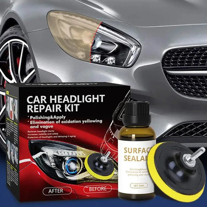 Kit de restauración de faros de coche, abrillantador químico, pulidor de faros, restaurador, juego de pasta de pulido, cera para lijado de faros de coche