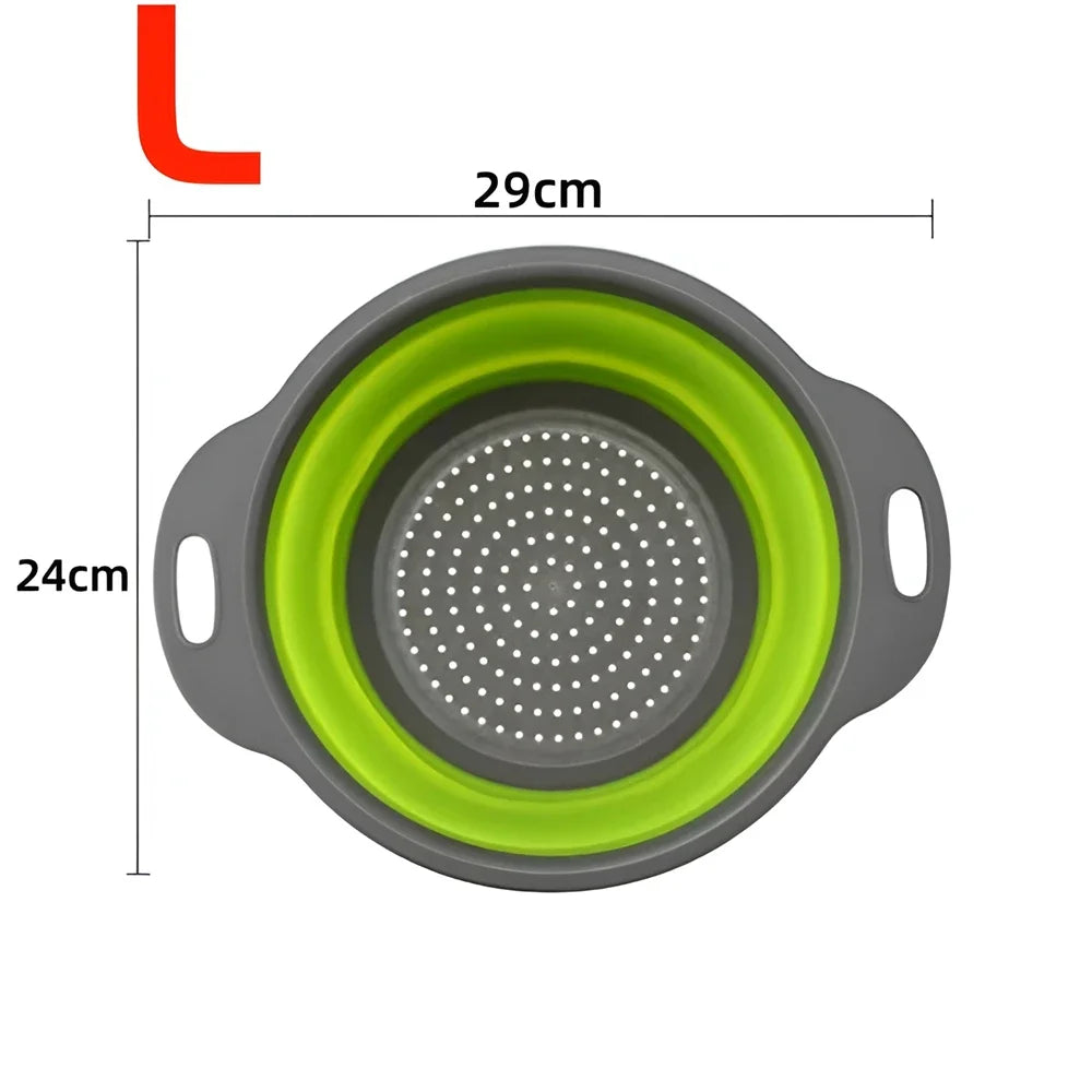 Colador plegable redondo, libre de BPA, cesta de drenaje para lavar frutas y verduras, colador de cocina, apto para lavavajillas.