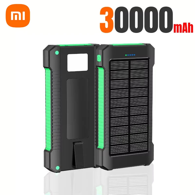 Banco de energía solar Xiaomi de 500.000 mAh, gran capacidad, carga súper rápida, batería externa portátil para exteriores para iPhone, Huawei y Samsung.