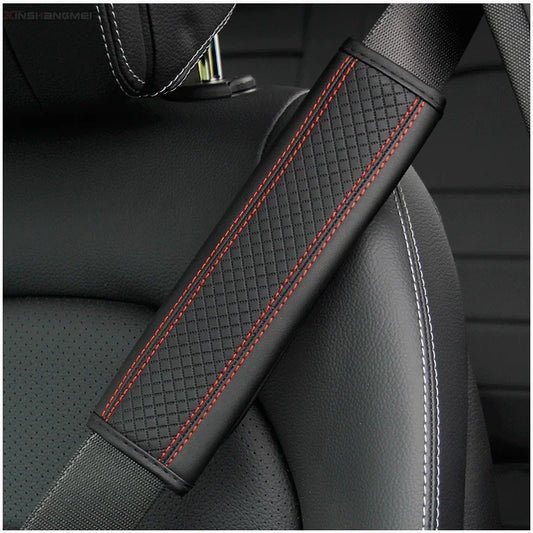 Accesorios para el coche Cinturón de seguridad de cuero PU Cinturón de seguridad Funda de hombro Protección transpirable Almohadilla acolchada para cinturón de seguridad Acceso interior del automóvil