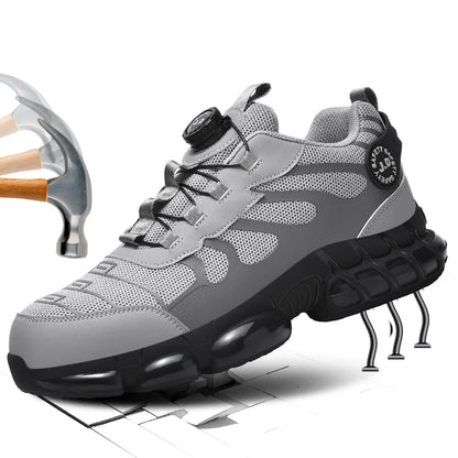 Zapatos de seguridad con puntera de acero LARNMERN para hombre y mujer, anchos, ligeros, cómodos, tipo tenis, de trabajo, coloridos.