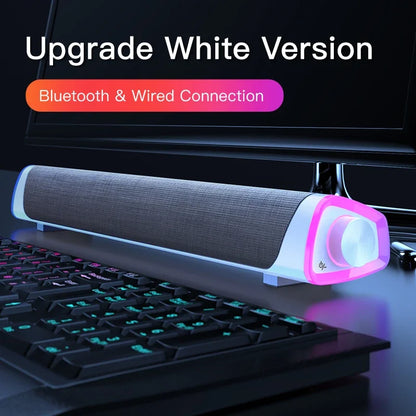 Altavoz para computadora 4D con Bluetooth 5.0, barra de sonido USB, subwoofer estéreo con cable para MacBook, portátil, PC, reproductor de música