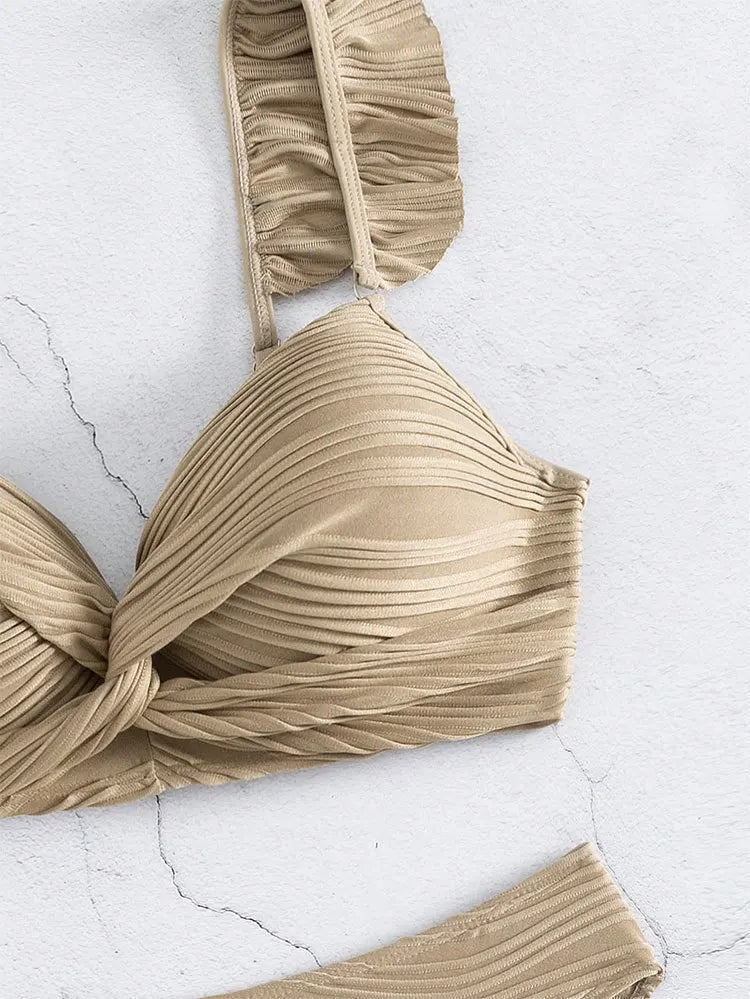 Bikinis sexys caqui 2025, traje de baño para mujer, bañador push up para playa, traje de baño brasileño, conjunto de bikini para piscina