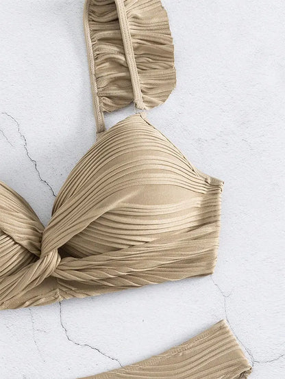 Bikinis sexys caqui 2025, traje de baño para mujer, bañador push up para playa, traje de baño brasileño, conjunto de bikini para piscina