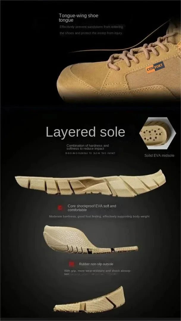 Botas tácticas ligeras para hombre, botas de combate, entrenamiento, con cordones, impermeables, para actividades al aire libre, senderismo y transpirables.