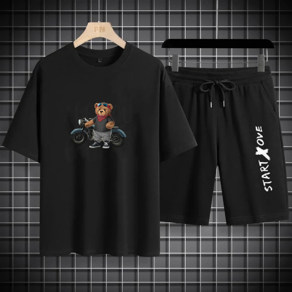Ropa deportiva de verano para hombre 2025: camiseta fina y transpirable y pantalones cortos casuales de moda para baloncesto y deportes de ocio.