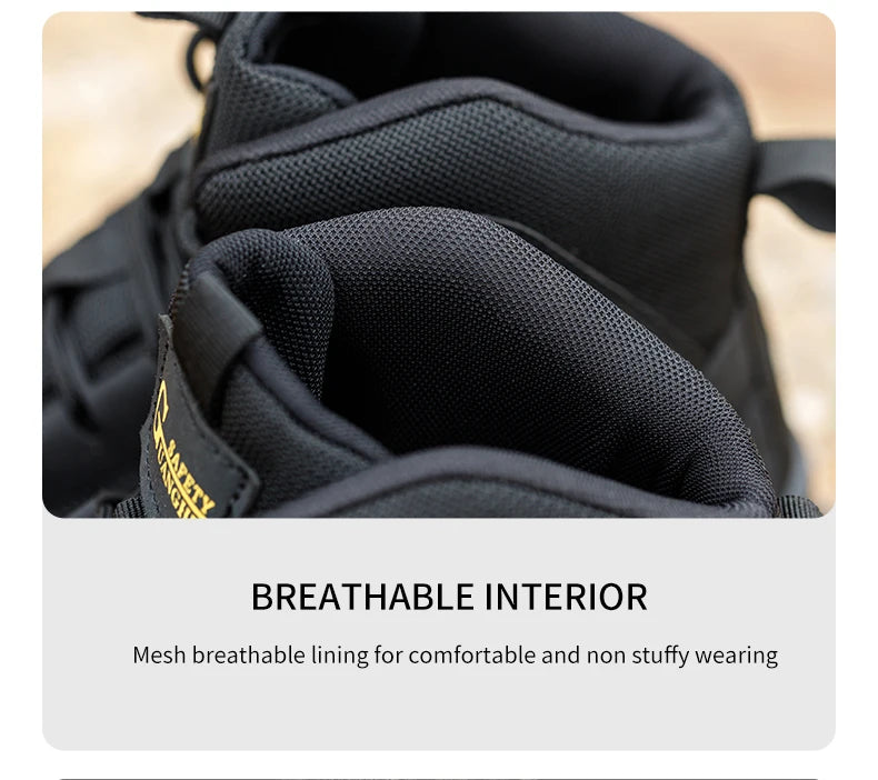 Zapatos de seguridad para hombre con puntera de acero, botas impermeables, a prueba de pinchazos y antigolpes, zapatillas de trabajo para exteriores, zapatos de construcción.