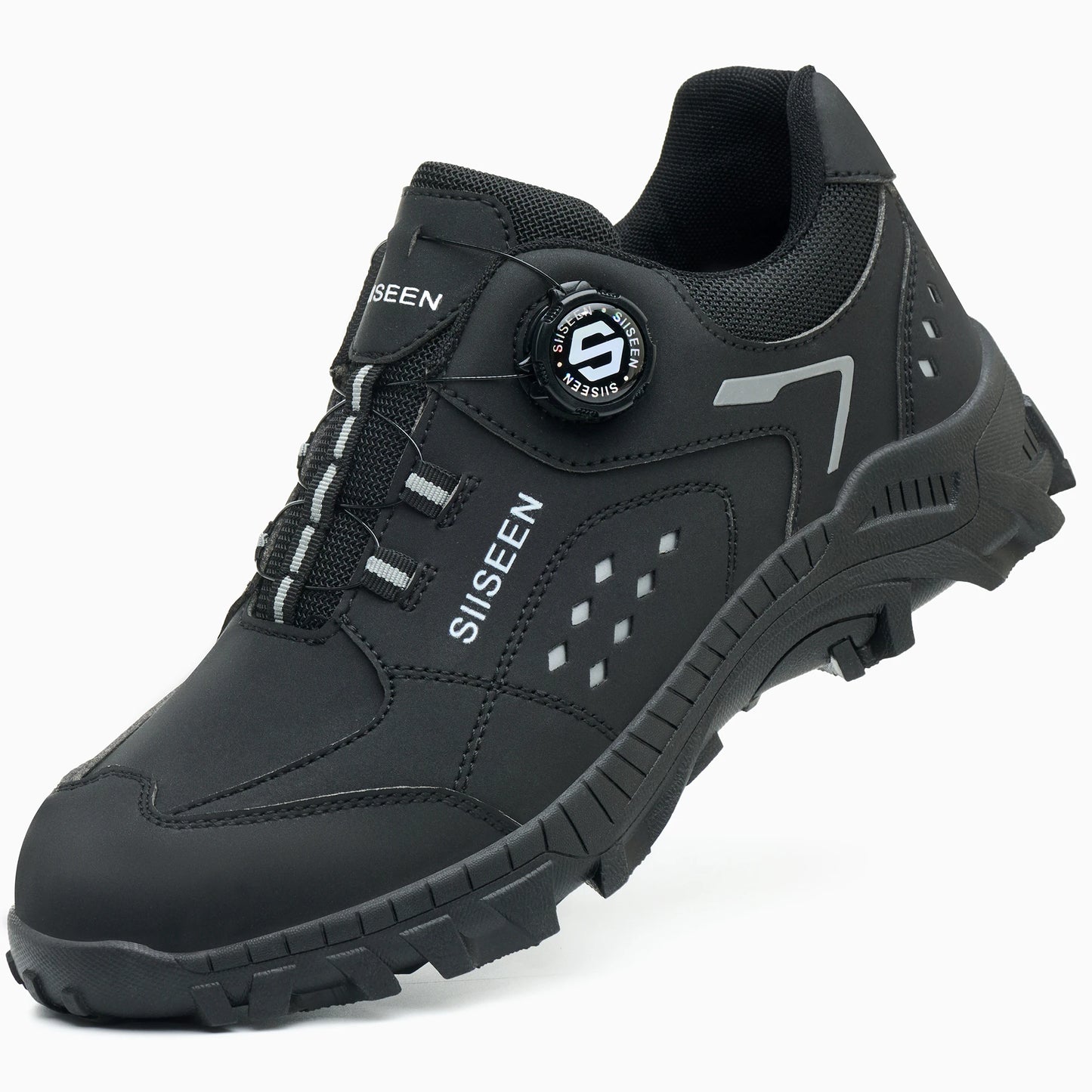 Botas de seguridad con puntera de acero para hombre - Calzado de trabajo resistente a perforaciones, antideslizante y duradero para la construcción y uso industrial en exteriores.