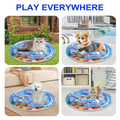 Esterilla de agua sensorial inflable gruesa para gatos, suministros para mascotas, esterilla de limpieza y refrigeración, accesorios de verano para gatos.