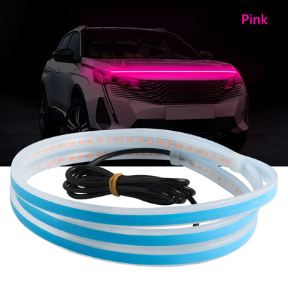 Tira de luz LED para capó de coche, impermeable, para decoración exterior, faros delanteros decorativos, lámpara ambiental universal de 12 V