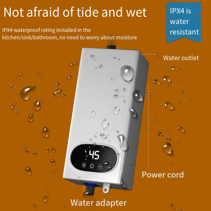 Calentador de agua instantáneo sin tanque de 5500 W con termostato, calentador de inducción, calentadores eléctricos táctiles inteligentes, ducha automática.