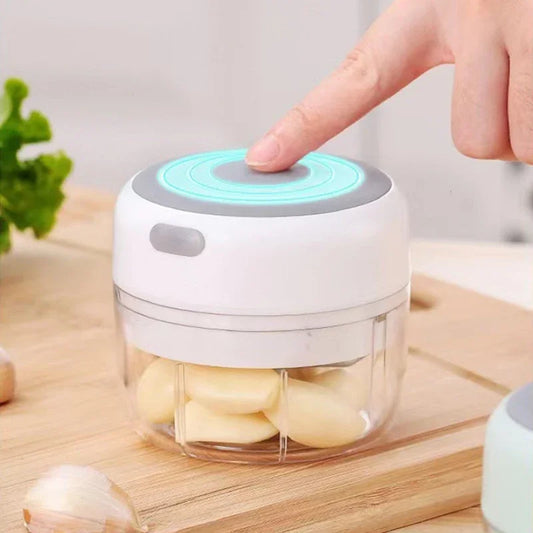 Mini picadora de ajo eléctrica USB de 250 ml, potente picadora de carne y trituradora de verduras y cebolla, accesorios de cocina.