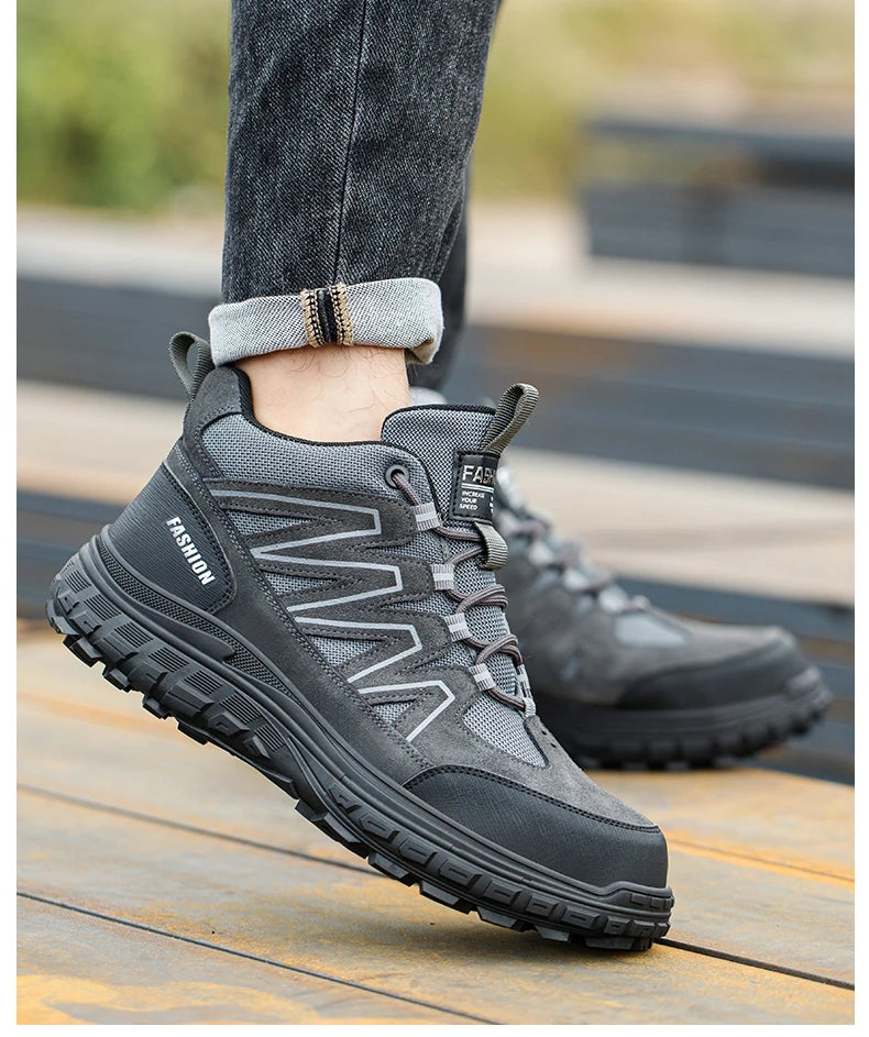 Calzado de seguridad para hombre, zapatos de trabajo con puntera de plástico antiaplastamiento y antiperforación, aislantes, para exteriores, informales, botas de protección laboral, calzado seguro.