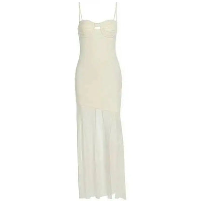 Avrilyaan Mesh Splicing Hollow Spaghetti Strap Backless Party Sexy Dresses Elegant Long Dress Women 2025 Summer Dress Vestidos