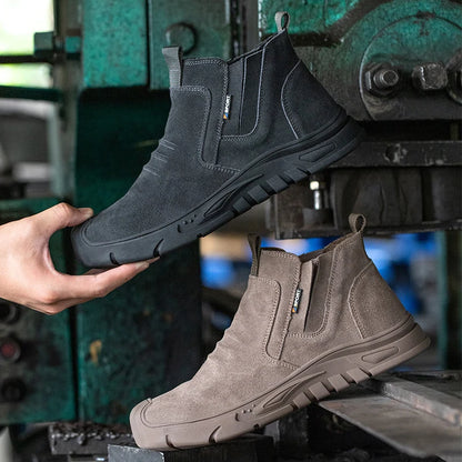 Botas de trabajo con puntera de acero, calzado de trabajo antiperforación para hombre, zapatos de trabajo indestructibles, zapatos de trabajo para exteriores, botas de seguridad para hombre.
