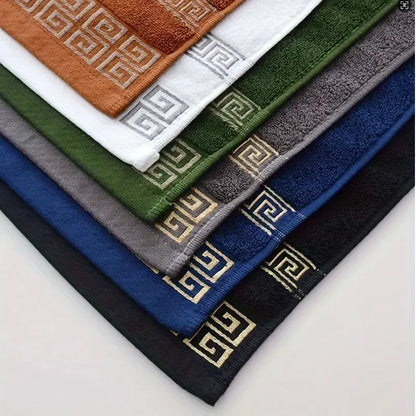 Toallas de baño de algodón de 140 x 70 cm, toalla de ducha grande y gruesa, regalo bordado, azul, blanco, marrón, negro, verde y gris.