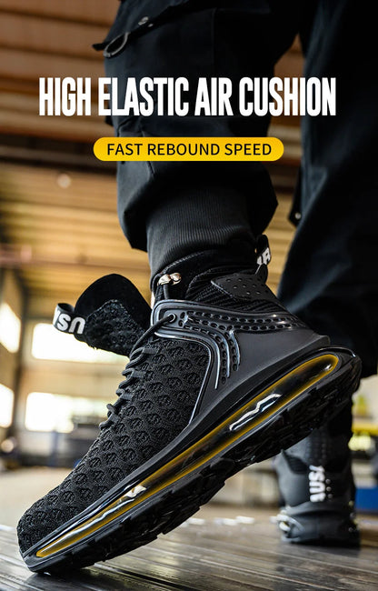 Botas de trabajo de seguridad para hombre con puntera de acero, nuevas, antiaplastamiento y antipinchazos. Calzado antideslizante para hombre, modelos para las cuatro estaciones.