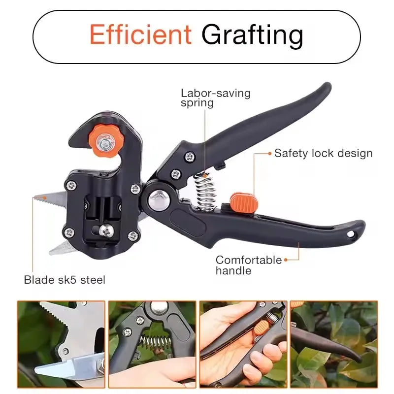 Herramientas de jardinería Tijeras de podar profesionales para agricultura Tijeras de injerto Tijeras de vacunación para árboles frutales Cuchillo de corte de poda
