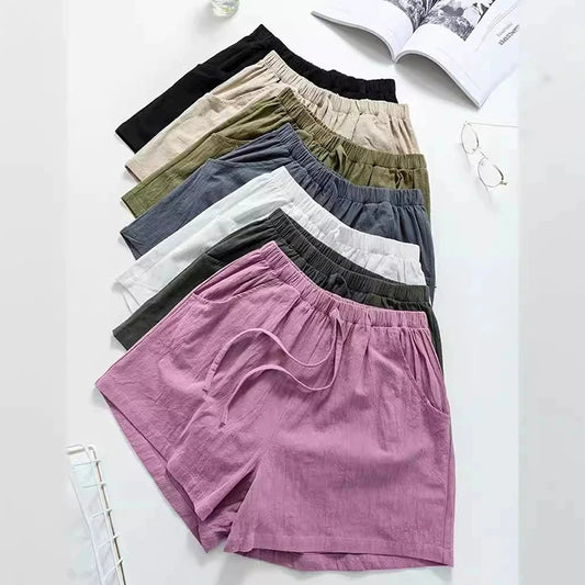 Pantalones cortos de verano para mujer, informales, de cintura alta, para adolescentes y niñas, transpirables, para correr y playa