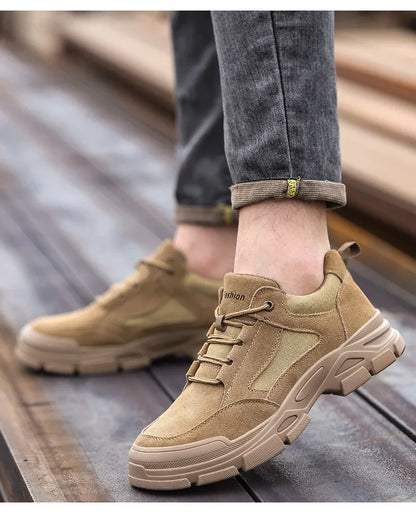 Calzado de seguridad laboral para hombre: transpirable, apto para todas las estaciones, resistente a impactos y perforaciones, y con protección contra el desgaste.