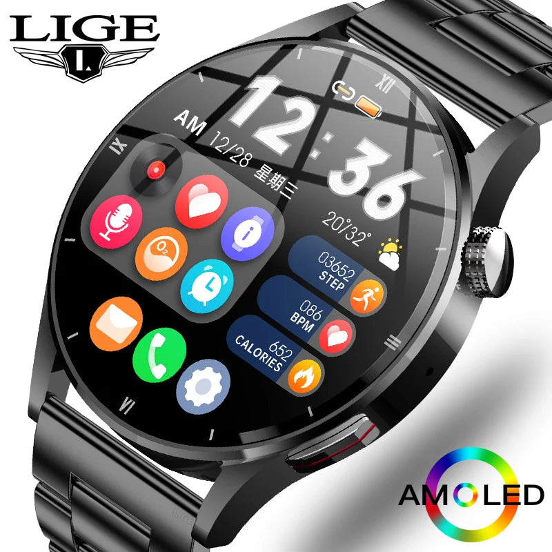 FOXBOX Watch GT3 Pro Reloj inteligente con pantalla AMOLED para hombre, esfera personalizada, respuesta a llamadas, deportivo, fitness, resistente al agua, LIGE