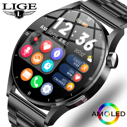 FOXBOX Watch GT3 Pro Reloj inteligente con pantalla AMOLED para hombre, esfera personalizada, respuesta a llamadas, deportivo, fitness, resistente al agua, LIGE